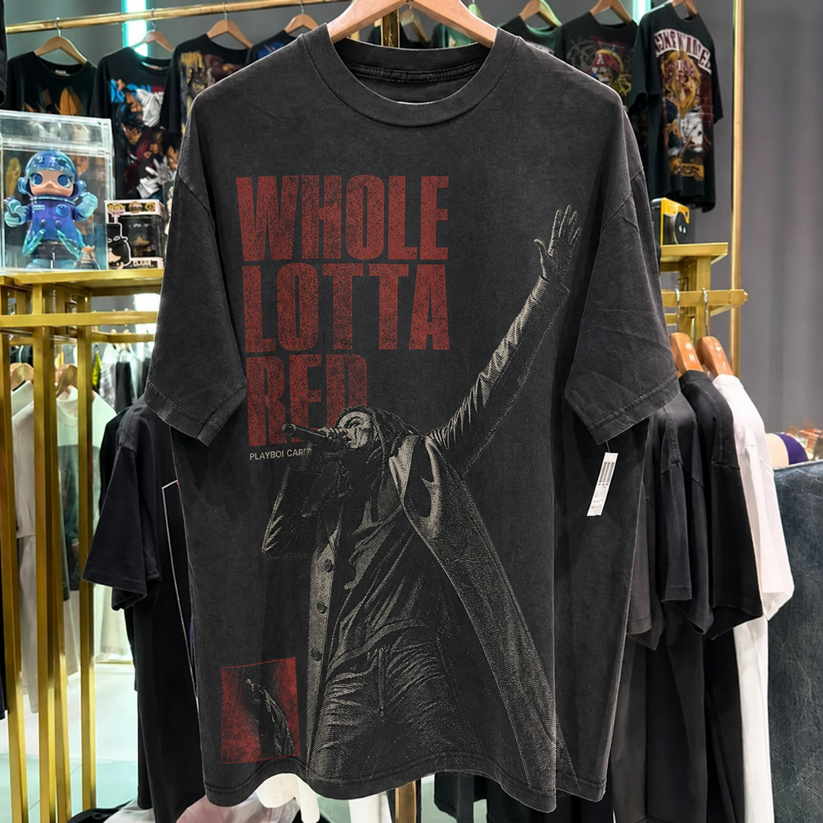 Playboi Carti 'Whole Lotta Red' Washed Black T-Shirt