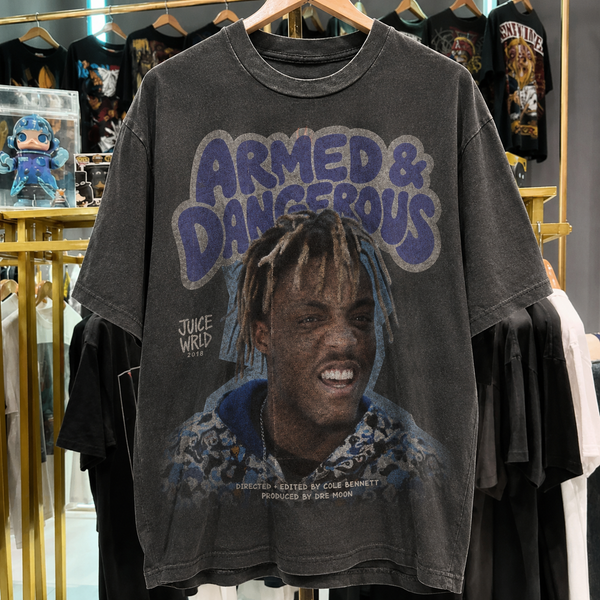 Juice WRLD 'Armed And Dangerous' Washed Black T-Shirt