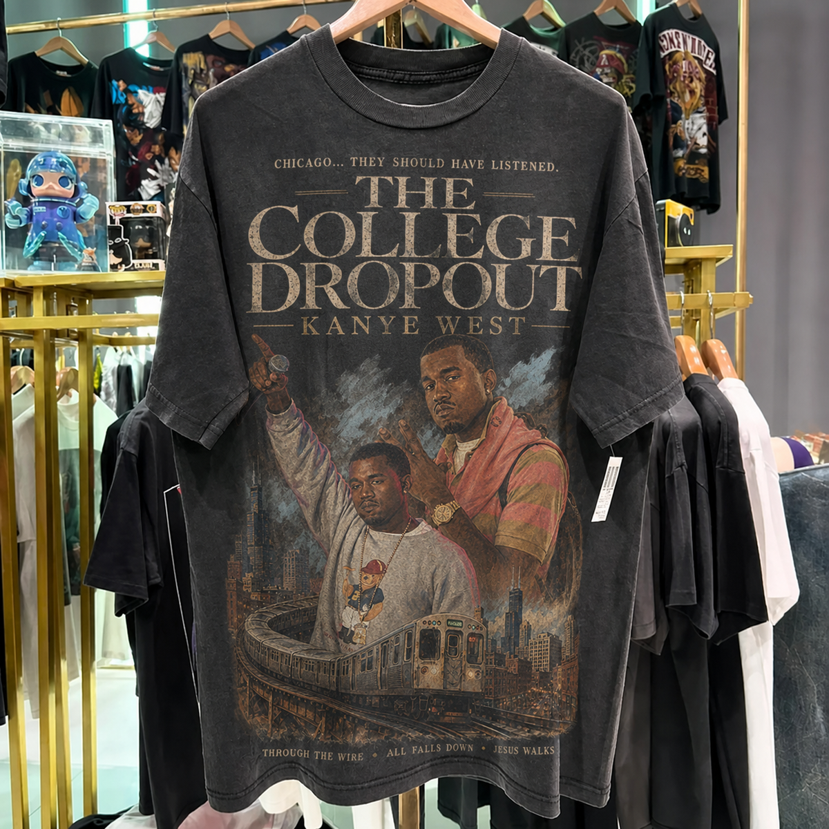 Kanye West 'The College Dropout' Washed Black T-Shirt