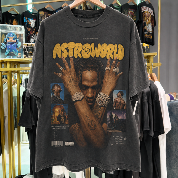 Travis Scott Astroworld Washed Black T-Shirt