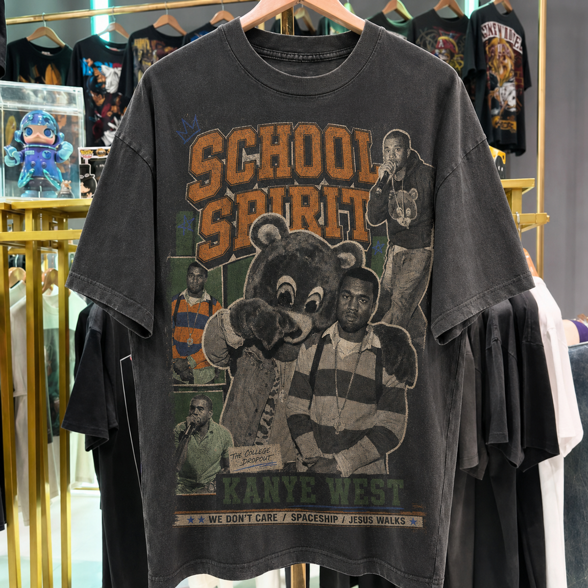 Kanye West 'The College Dropout' Washed Black T-Shirt