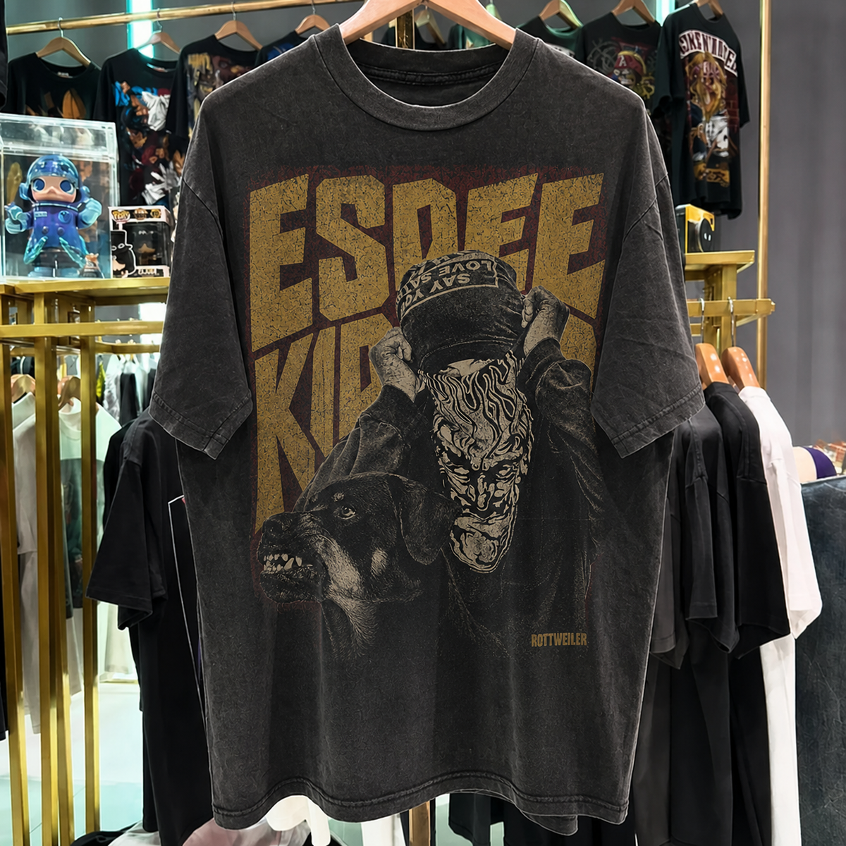 Esdeekid 'Rottweiler' Washed Black T-Shirt