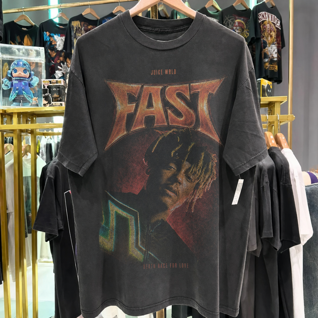 Juice WRLD 'Fast' Washed Black T-Shirt