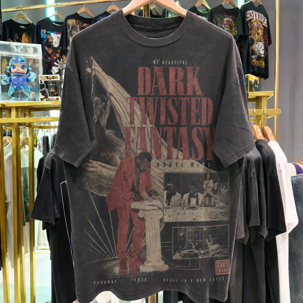 Kanye West 'My Beautiful Dark Twisted Fantasy' Washed Black T-Shirt